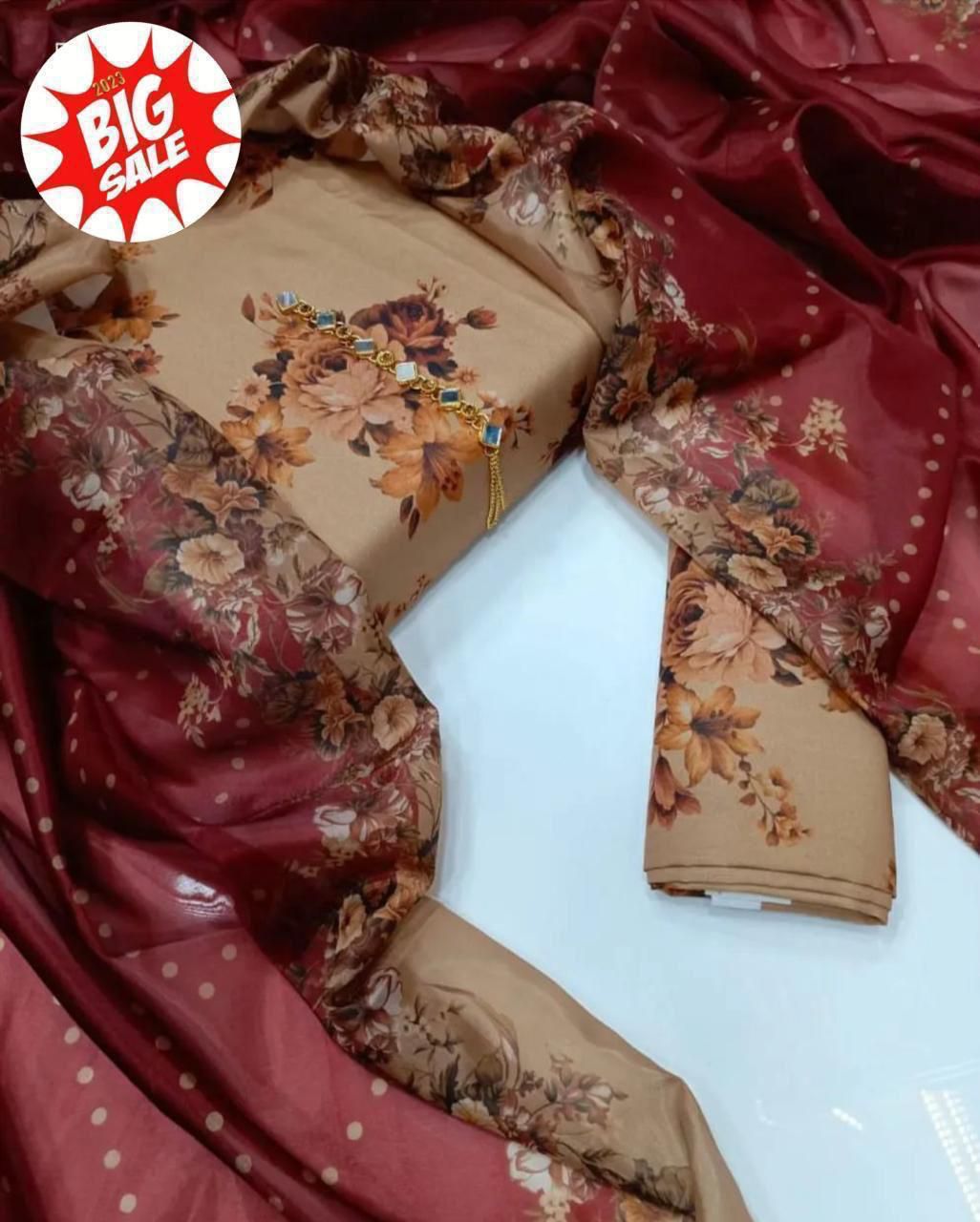 Swiss Lawn Digital Print 3-Pc Suit