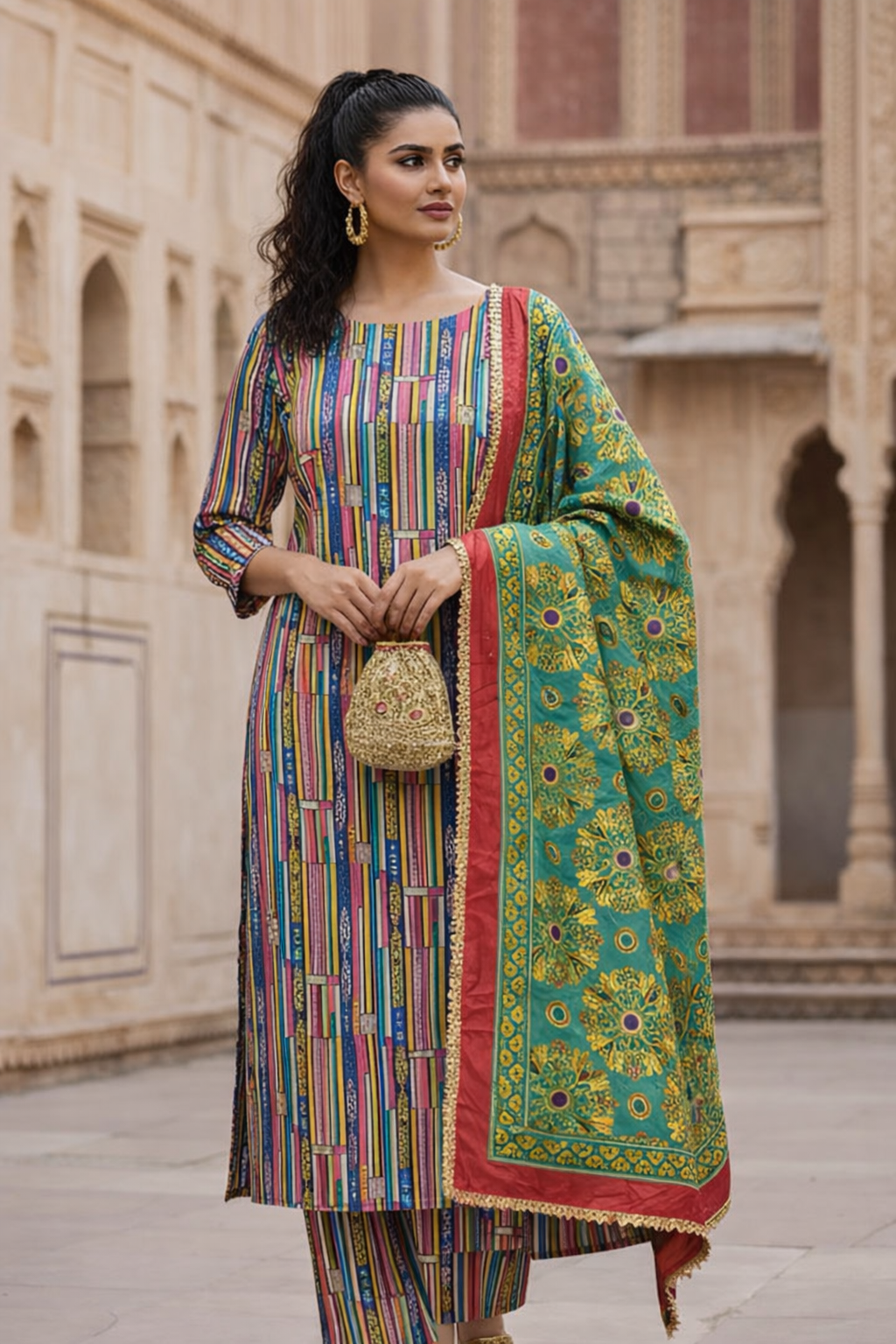 Swiss Lawn Unstitched 3 Piece Suit - A1101