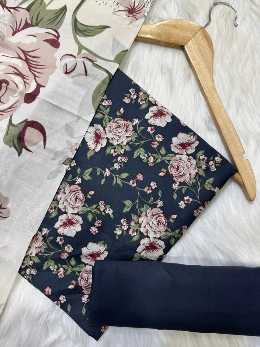 Bin Saeed Printed Lawn Unstitched 3 Piece Suit - K03