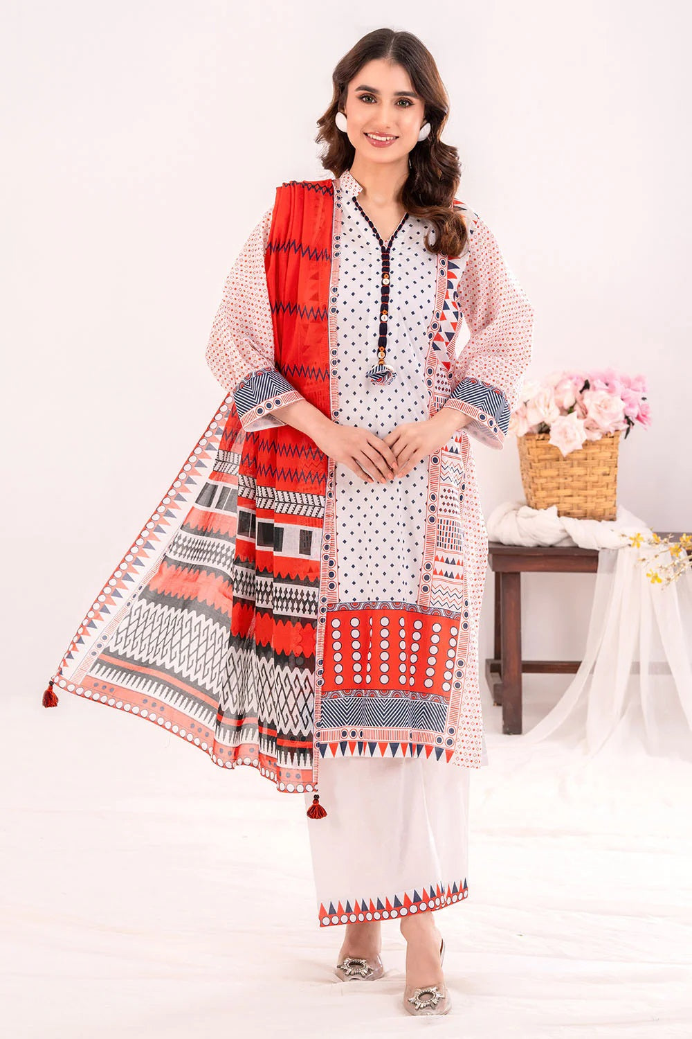 3 Piece Lawn Printed UnStitched Suit - L35