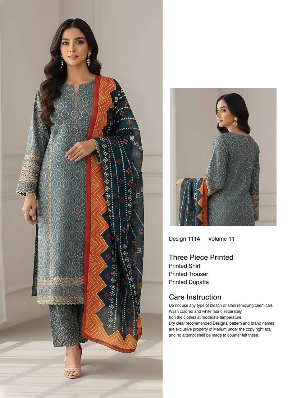Printed Lawn Unstitched 3 Piece Suit