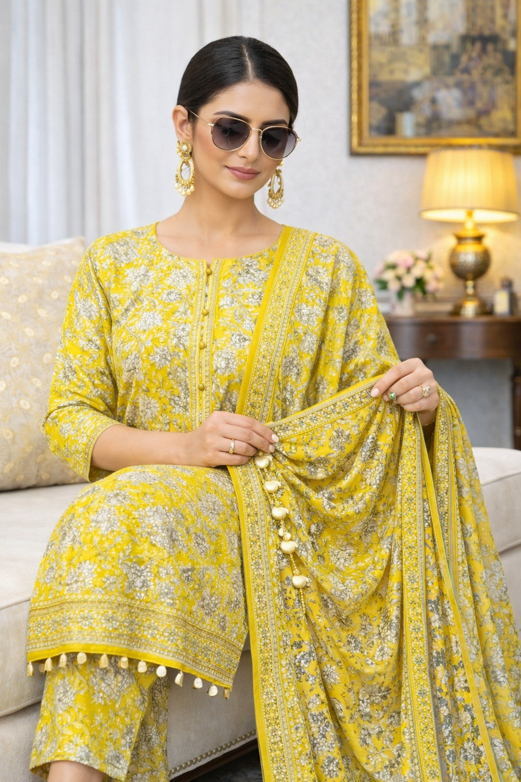 Swiss Lawn Unstitched 3 Piece Suit - A1301