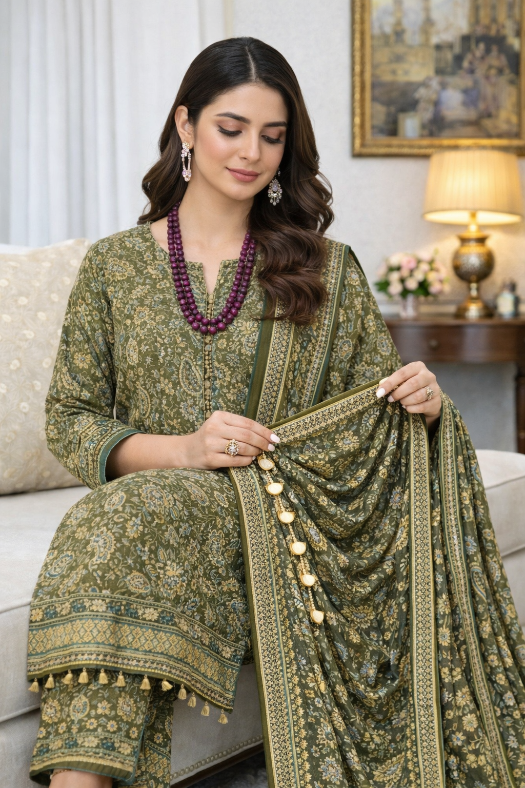 Swiss Lawn Unstitched 3 Piece Suit - A1307