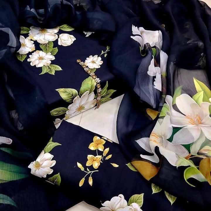 Swiss Lawn Digital Print 3-Pc Suit