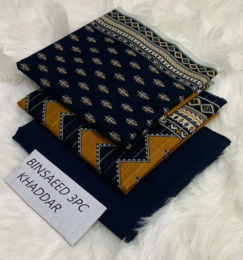 BS KHADDAR UNSTITCHED 3PC SUIT - U11