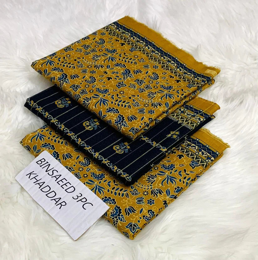 BS KHADDAR UNSTITCHED 3PC SUIT - U29