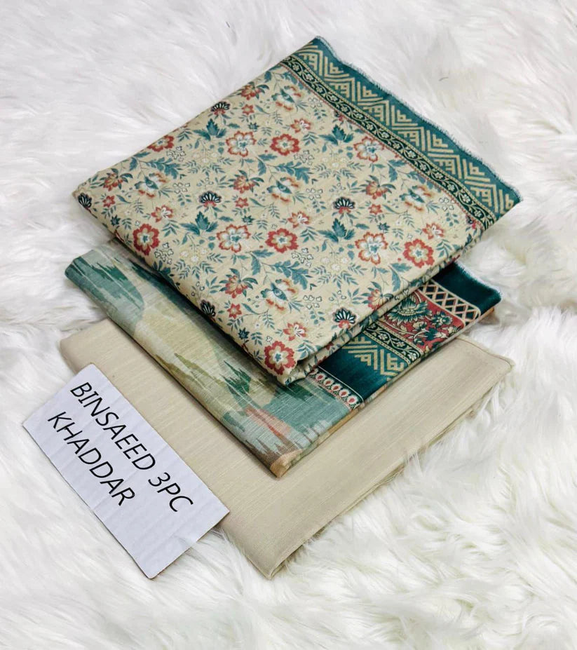 BS KHADDAR UNSTITCHED 3PC SUIT - U04
