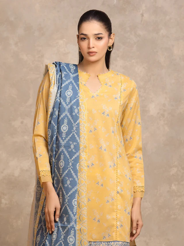 3 Piece Lawn Printed UnStitched Suit - L48