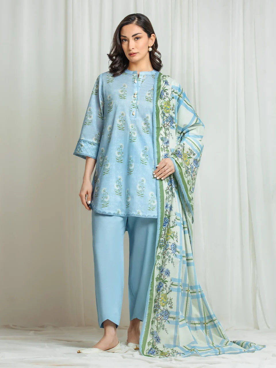 3 Piece Lawn Printed UnStitched Suit - L50